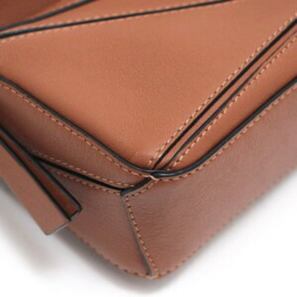 LOEWE Puzzle Bag Chain Shoulder Leather Brown - Picture 3 of 6